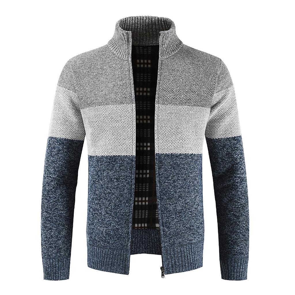 And Winter Men's Fashion Loose Cardigan Warm Lapel Hooded Jacket Sweater