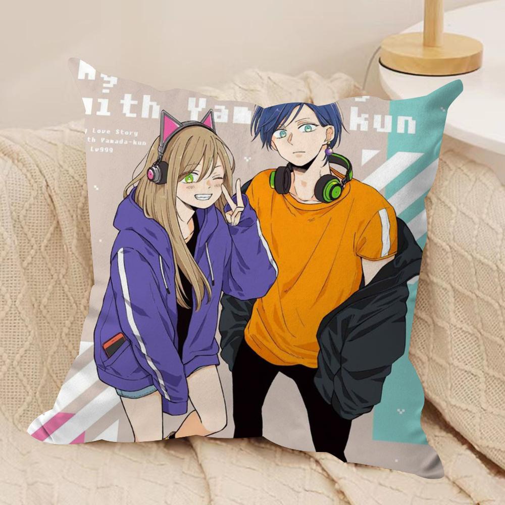 My Love Story with YamadaCushion Cover Soft Plush Fabric DoubleSided Printed Sofa Cushion Cover for All Seasons Home Decor Gift