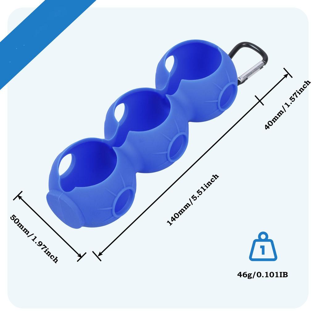 Portable 3-Ball Silicone Golf Case Golf Ball Protector
