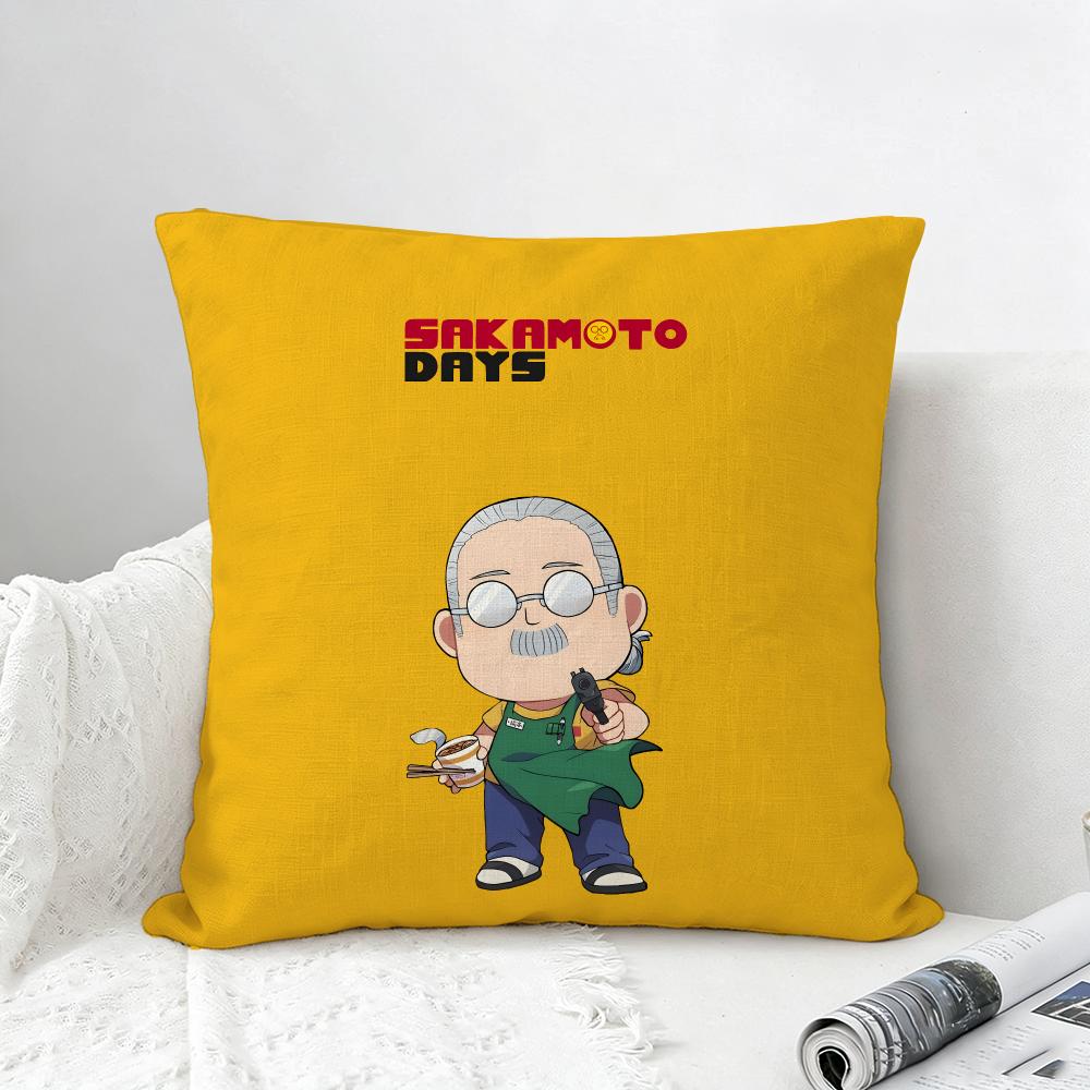 Anime SAKAMOTO DAYS Cushion Cover Natural Linen Pillowcase Set AllinOne Decor for Sofa Bedroom Chair