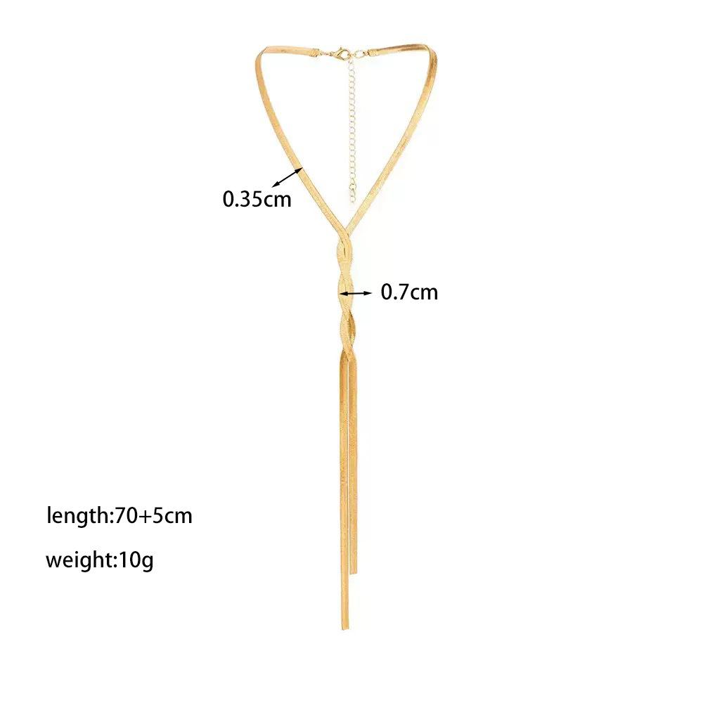 

Long Fringed Hip-hop Metal Wind Snake Bone Chain Light Luxury High-end Necklace Versatile Personality Woven Collarbone Ear Necklace