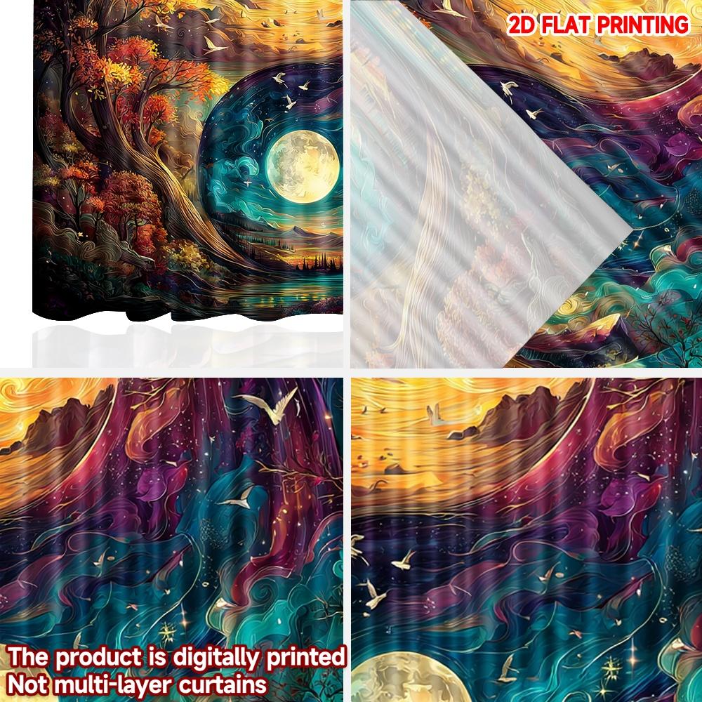 Set Of 2 Flat Printing Happy Valentine Day Window Curtains Life Cycle Digital Printed Polyester Drapes Festive Curtain Made