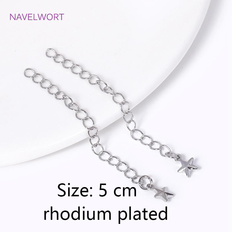18K Gold Plated With Tag Extension Chain Brass Metal Extension Chains Connectors DIY Necklace Bracelet Jewelry Making Supplies