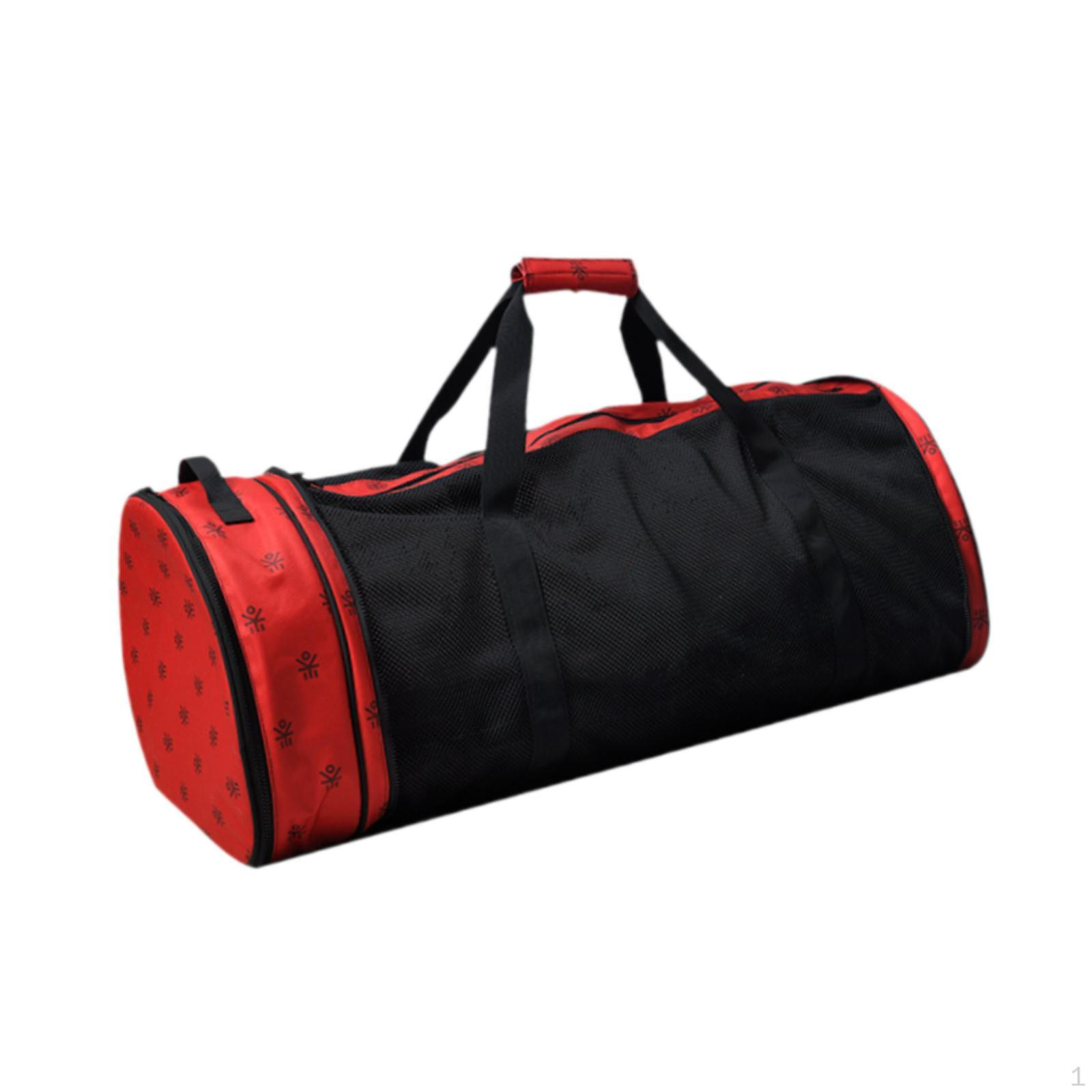 

Canvas Bag with Mesh for Outdoor Transport And Sports Equipment Organization красный