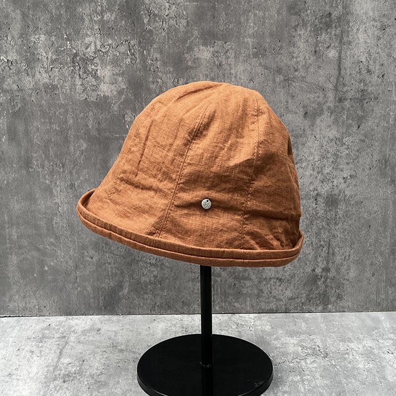 Bilateral Slack Linen Small Edge Bucket Hat Spring And Summer Face Small Retro Sunshade Basin Hat Versatile Bucket Hat