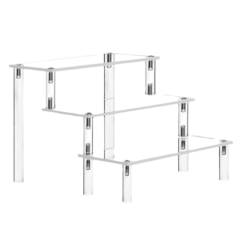 East Leaf Acrylic Display Stand, Display Stand, Shelf, Figure Collection Case, Tiered Display Stand (3 Tiers, 30cm Wide)