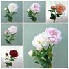 Handmade 2 Heads Peony Flowers Silk Peony Flower Bouquet Artificial Peony Flowers  Hotel