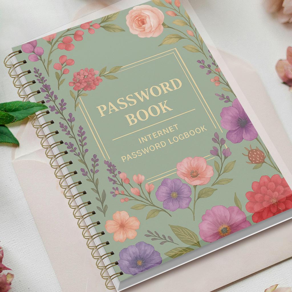 A5 Passwortbuch, Internetkonto- und Website-Login-Organizer, Notizbereich, Perfektes Passwortjournal zur Verwaltung der Cybersicherheit