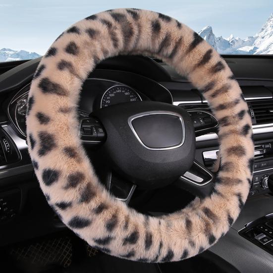 Bilrattkåpa Mjuk Luddig Varm Rattkåpa Vinter Plysch Biltillbehör