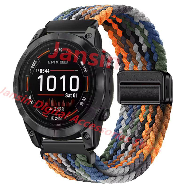 

Быстросъемный ремешок для Garmin 26 мм 22 мм, плетеный нейлоновый ремешок-петля с магнитной застежкой Correa для Garmin Fenix 5 instinct 2X Fenix 3, ремешок для часов Quick Fit 26mm&Black Connector