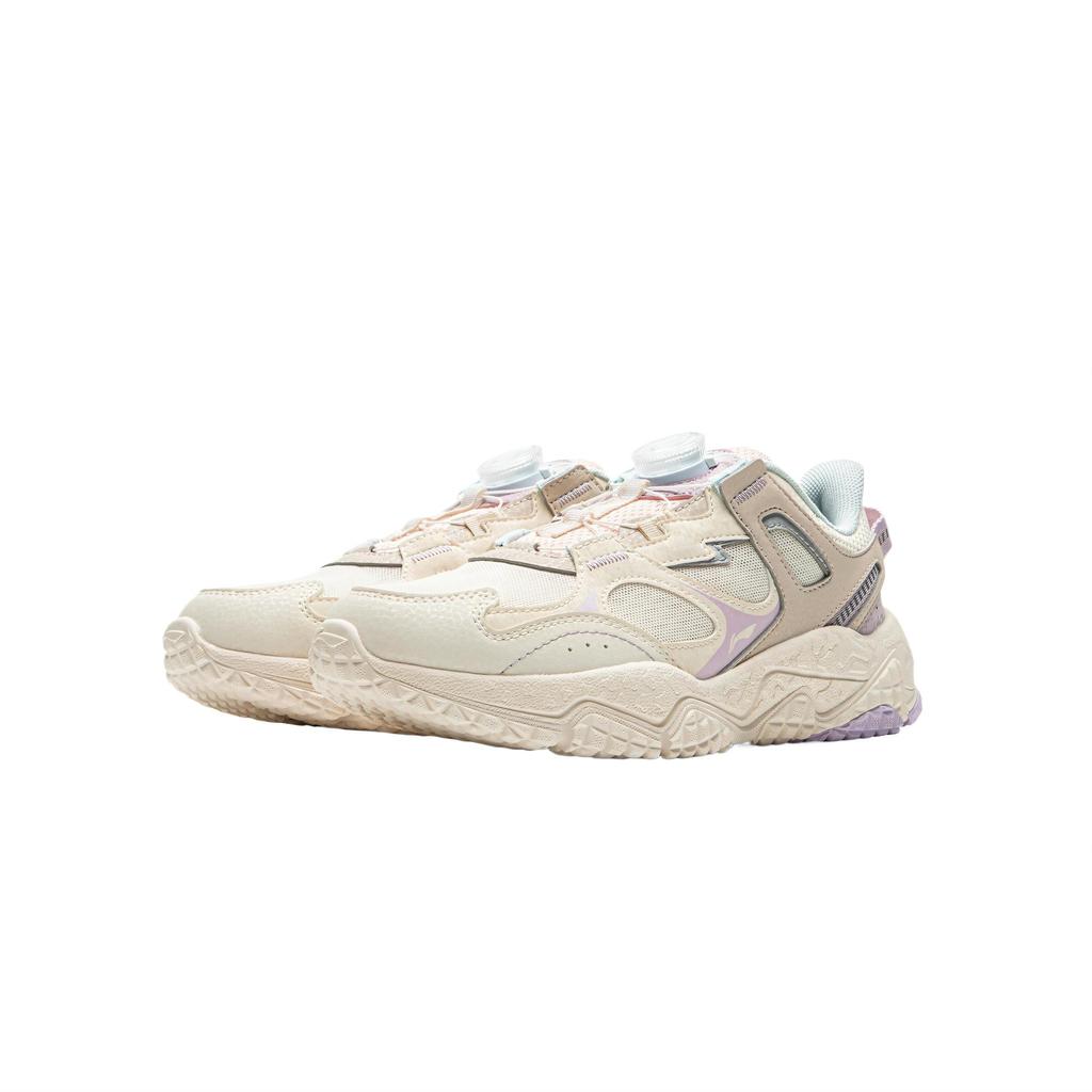 Li Ning Kids Sports Lifestyle Comfortable Soft Non-Slip Shock Absorbing Low-Top Casual Shoes Kids Casual Shoes Off-White Moonlight-Gray YKCU230-4