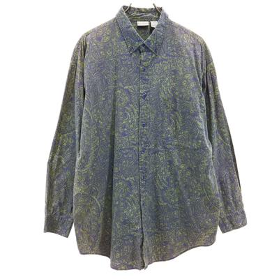 NEU 90er Jahre Altes Paisley-Muster Langarm Button-Down-Hemd XL Herren Gebraucht