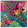 Manual Hand Rolled Twill Silk Scarf Women Timpani Print Square Scarves Echarpes Curled Foulards Femme Wrap Bandana Hijab 90CM