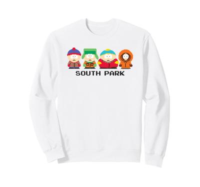 South Park 8 Bit Characters with Show Logo Funny Cartoon Sweatshirt