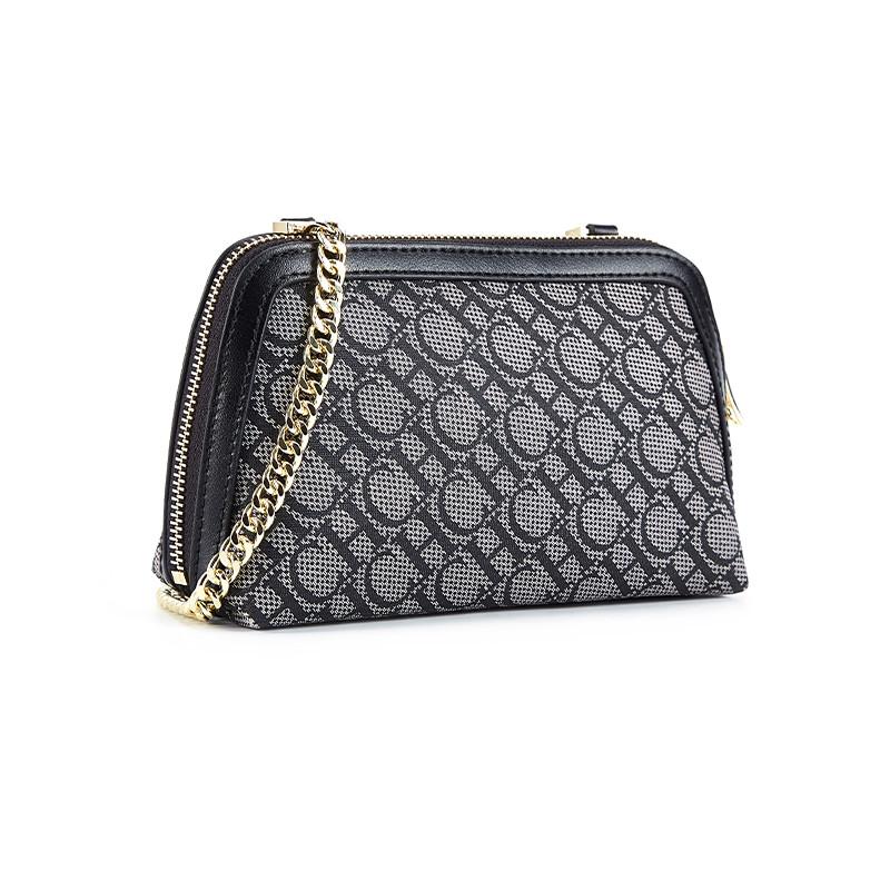Letter Printed Leather Shoulder Bag Retro Crossbody Designer Light Luxury Chain Suede Fashion