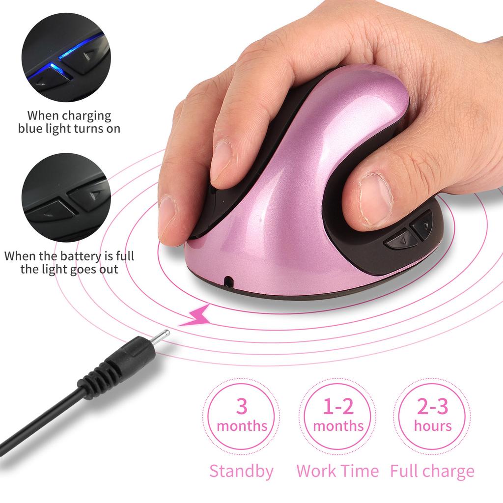 Wireless Charging Vertical Mouse Ergonomics Wireless Upright Photoelectric Built-in Lithium Battery Charging Mouse