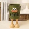 Plastic Pen Holder for Students Desktop Office Large Capacity Cute Cartoon Simple Retro Storage Organizer Bucket