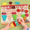 Drewniany Zestaw Lodów, Lody Donut i Kombinacja Ciasteczek do Zabawy w Role, Pieczenia Kuchennego i Interakcji Rodzic-Dziecko