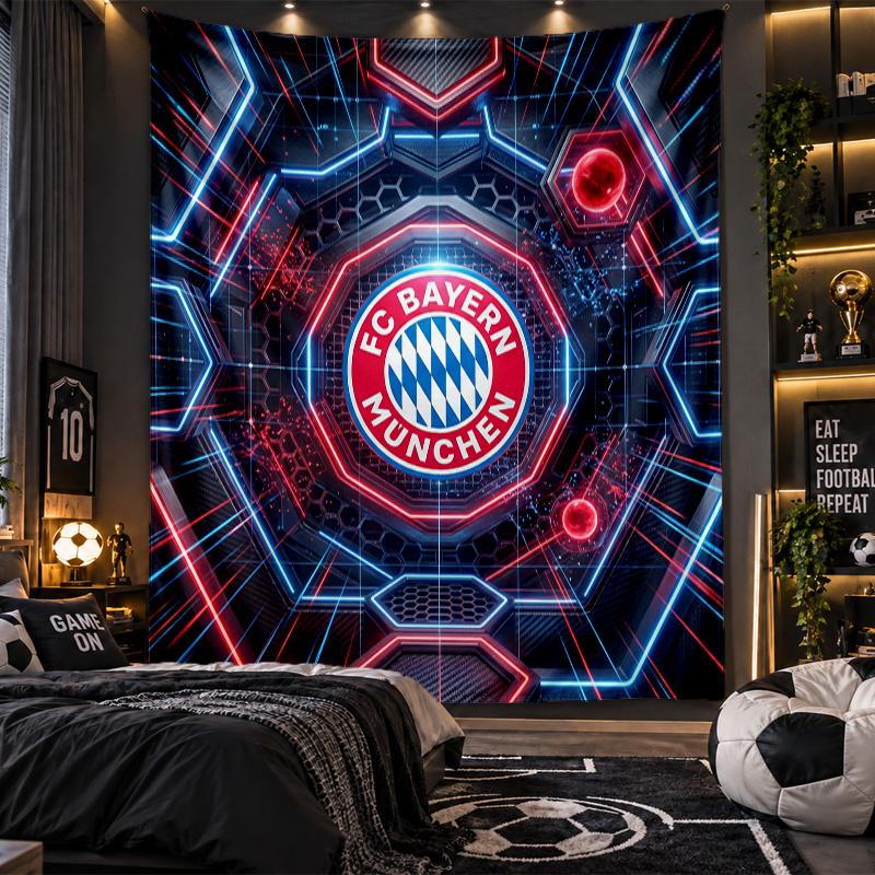 Wall Hanging Tapestry Bayern Munich Print Cloth for Living Room Bedroom Home Decor