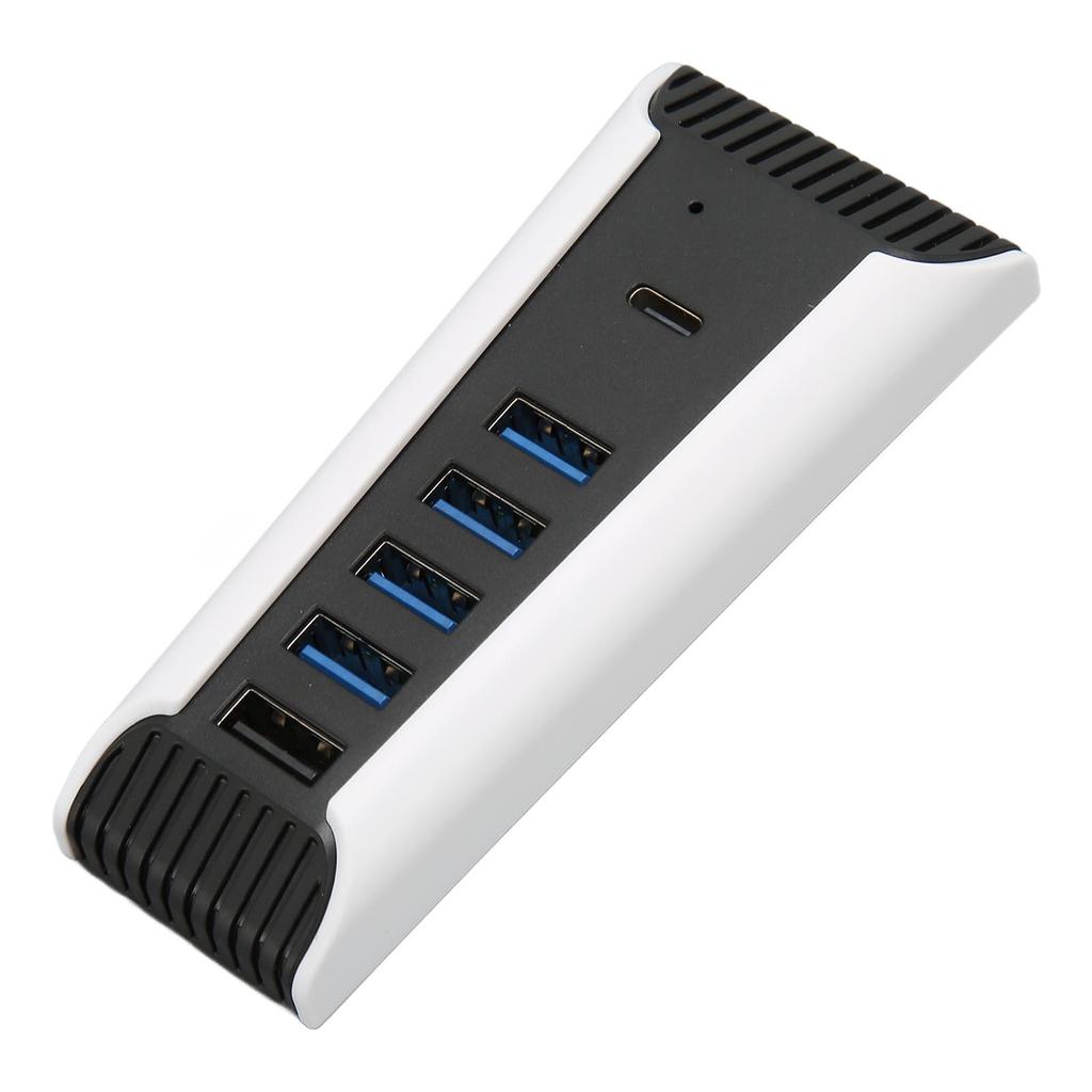 5 Port USB High Speed Expansion Hub 4x USB 2.0 1x USB Fast Charging Port 1x USB C Plug and Play USB Hub for PS5