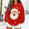 Women's Casual Christmas Print Neck Sweatshirt for Holiday