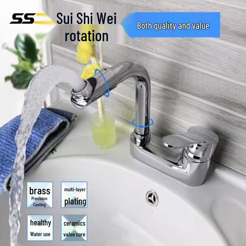 Dual-Handle Hot & Cold Basin Faucet