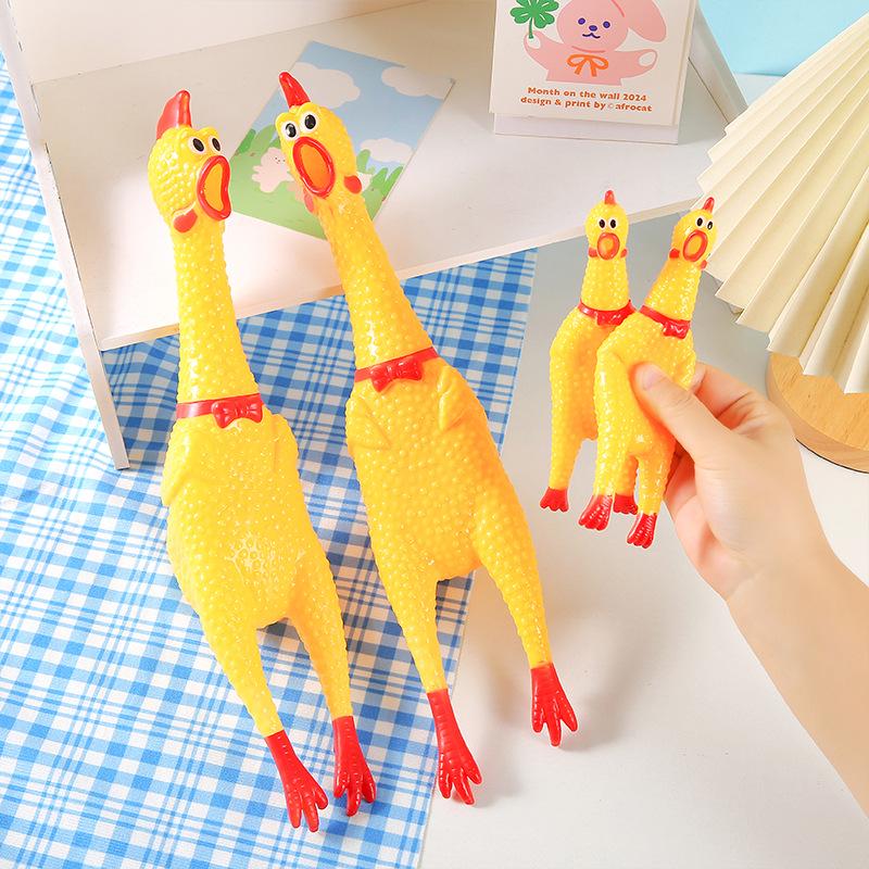 Funny Vinyl Screaming Chicken Toy - Large, Medium, Small Sizes for Creative Pranks & Stress Relief Fun