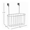 Over Cabinet Storage Basket Sturdy Metal Wire Satin Nickel Bathroom Organizer No Hardware Needed Foam Backing Easy Clean