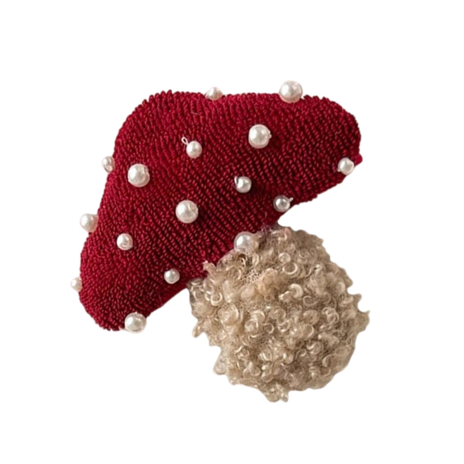 

Cute Studded Mushroom Hair Clip Lovely Ribbon Hair Clip Pearls Hairpins Barrettes Girls HairPins 2000s Trend A