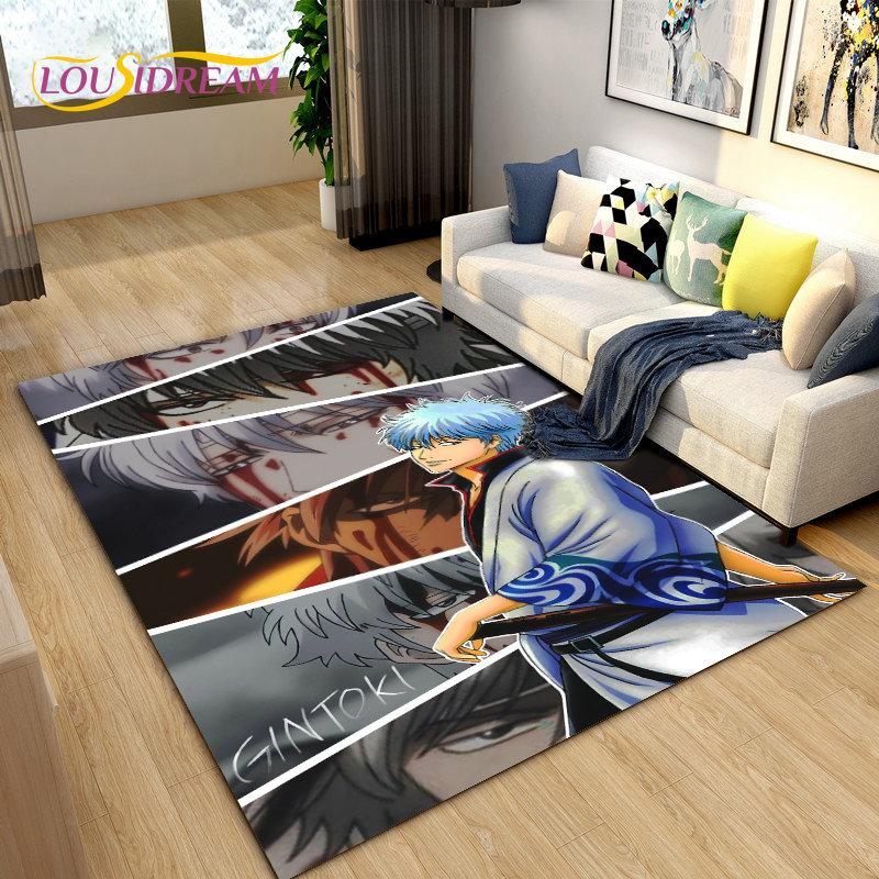 Anime Gintoki Kagura Gintama Area Rug,Carpet Rug for Living Room Bedroom Sofa Doormat Decoration, Kids Play Non-slip Floor Mat