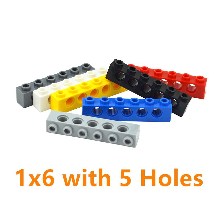 Compatible Assembles Particles 3894 1x6 With 5 Holes Perforated Bricks Long Beam Building Blocks Educational Toys For Children