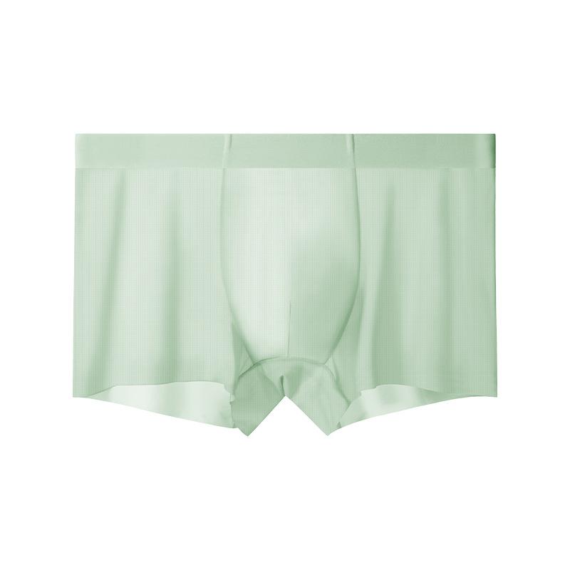 Men's Spring and Summer Ice Silk Without Trace Cool Feeling Breathable Mesh 7A Antibacterial Underwear