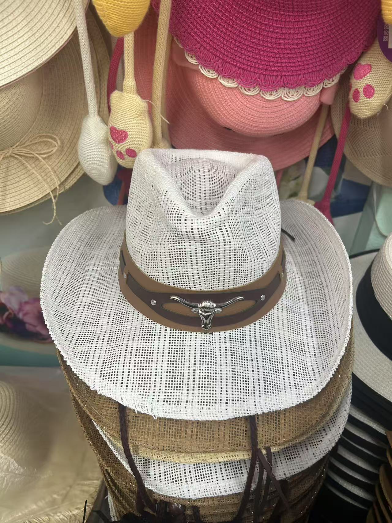 

Vintage Western Cowboy Straw Hat Men And Women Summer Outdoor Wide Brim Sun Hats Solid Color Holiday Beach Breathable Jazz Cap adult