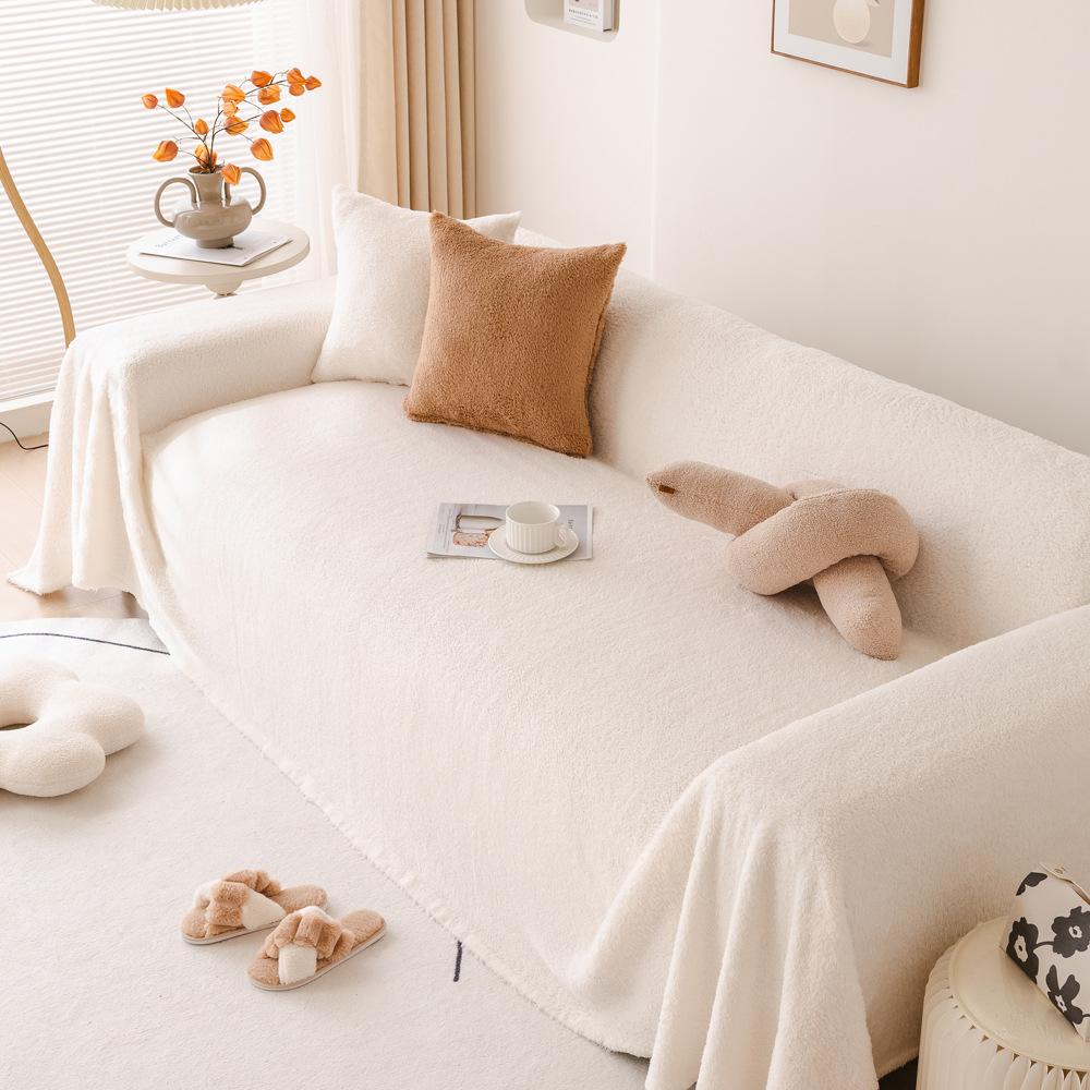 Shu Cotton Velvet Sofa Cover Towel Cushion All-Inclusive Universal Simple Modern Seat Cushions Sofa Cover Winter Plush Autumn and Winter