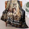 Retro Elk Customize Your Name Blanket Warm Comfortable And Soft Blankets Are Suitable For Home Chairs Office Sofas Sofas Office Camping And Gifts For