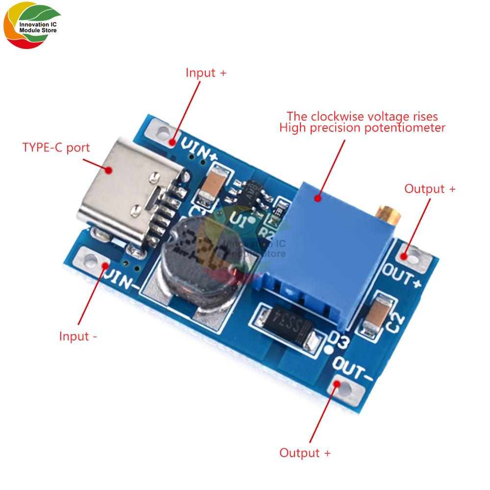 DC-DC Boost Converter Module 2A Step Up Micro USB Voltage Regulator Board 2V-24V to 9V-24V Power Supply Module