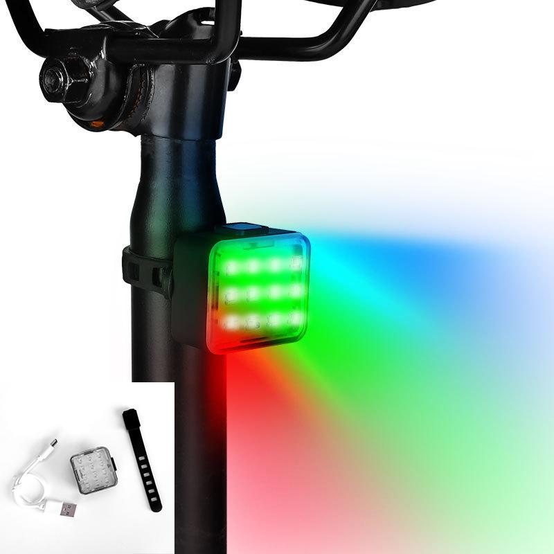 Color Bike Taillight Waterproof Riding Rear Light Led Usb Chargeable Mountain Bike Cycling Light Tail-lamp Bicycle Light