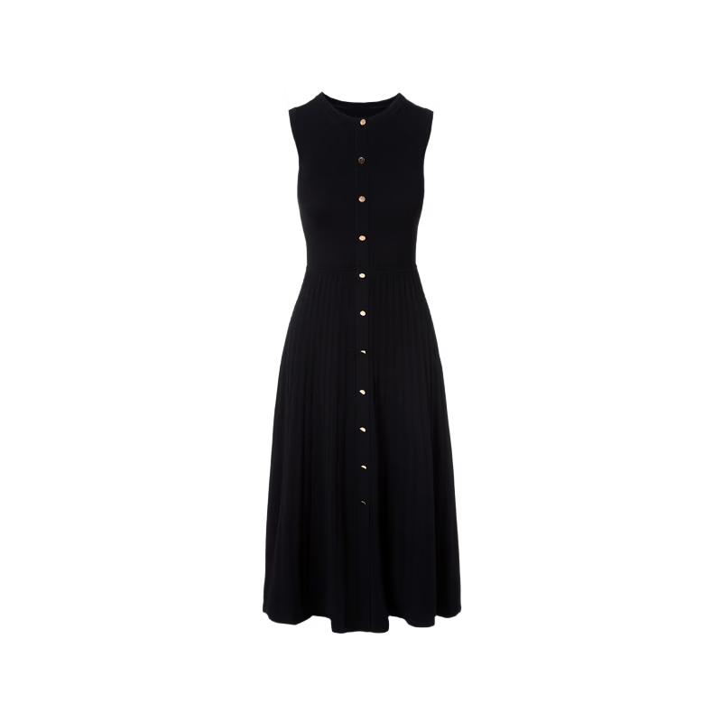 Langzi Elegant Round Neck Sleeveless A-Line Long Dress M