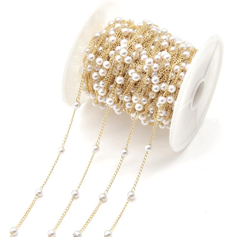 

Комплект украшений своими руками из медной жемчужной цепочки с бусинами и заколкой-кисточкой 4mm