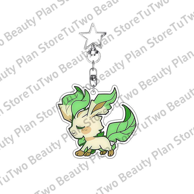Cartoon Cute Anime Eevee Acrylic Keychain Leafeon Vaporeon Flareon Espeon Sylveon Jolteon Glaceon Bag Pendant Key Ring Gifts Toy