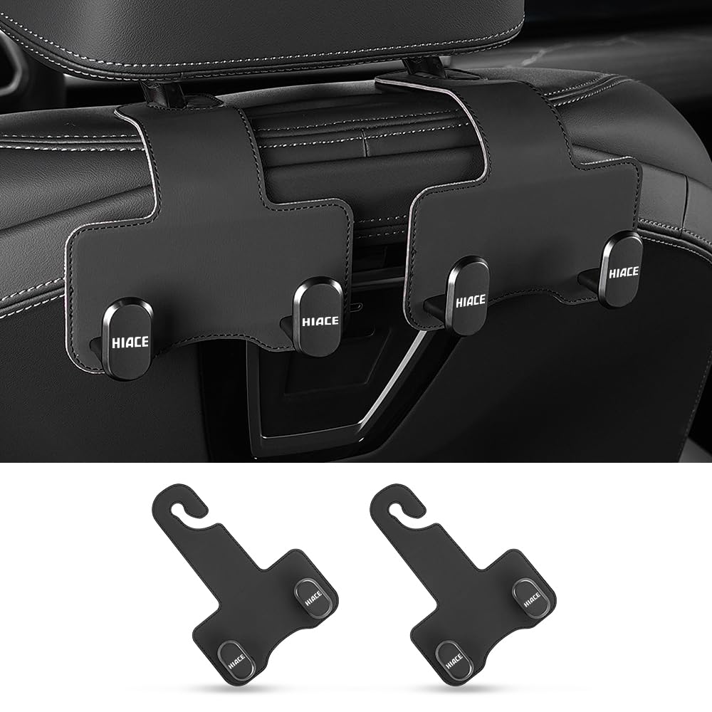 Set of 2 Car Headrest Hooks for Car Luggage Compatible with Hiace 200 Series GR Easy Car Convenient Item Hiace Hiace, Storage, Rack, (Models 1-7),