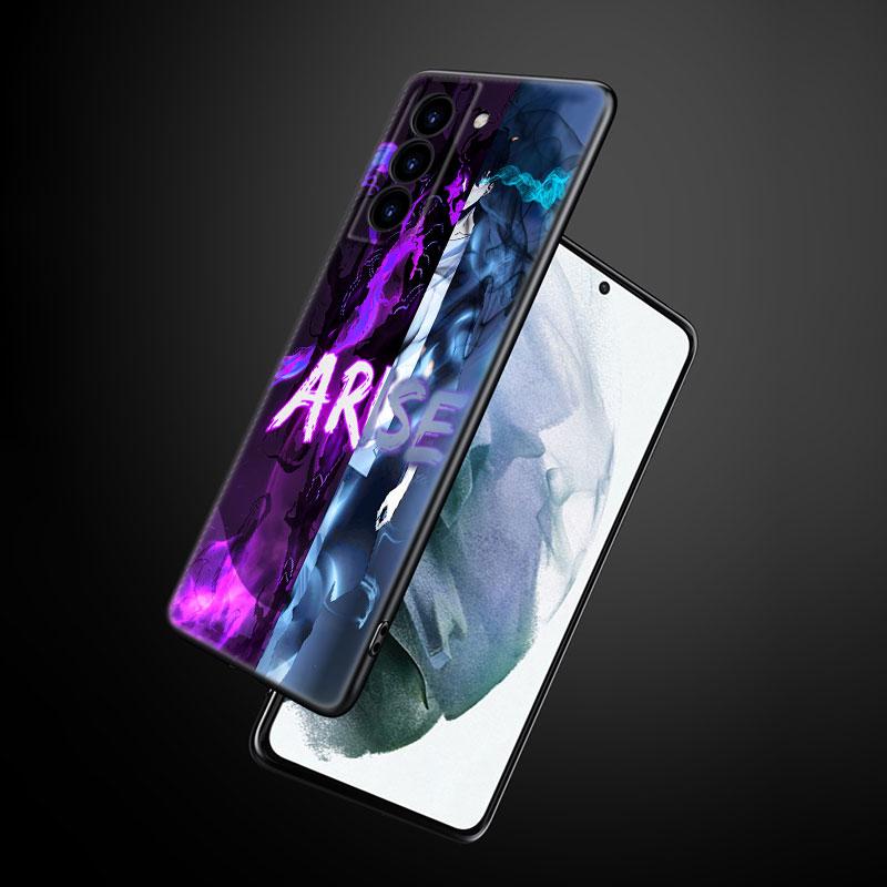 Anime Solo Leveling Phone Case For Samsung Galaxy S22 Pro S21 S20 Ultra FE S10 Lite 5G S10E S9 S8 Plus Soft TPU Black Cover