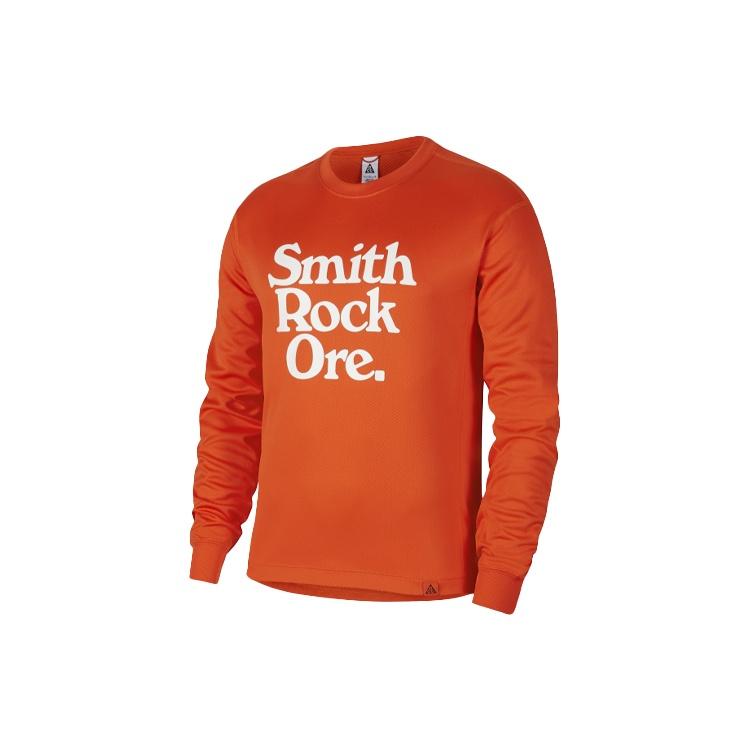 Nike ACG Dri-FIT Printing Alphabet Sports Quick Dry Round Neck Long Sleeves Orange Red Men s CV0650-891 S