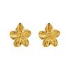 2024 New European & American Fashion 18K Gold Flower Stud Earrings for Women - Geometric Stainless Steel Design