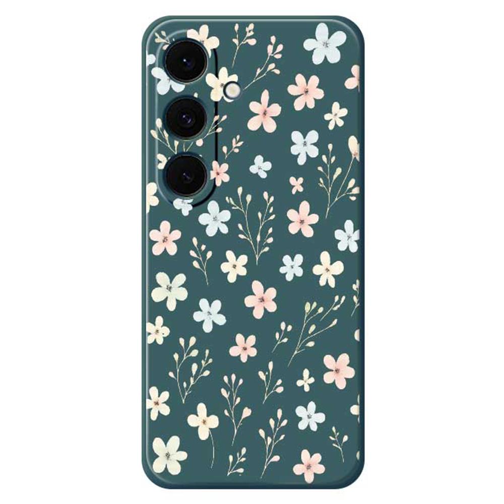 For Samsung Galaxy S25 FE Case Small Flower Branches Pattern Printing Straight Edge TPU Phone Back Cover