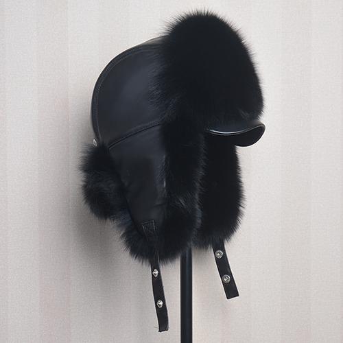 Hot High-end Luxury Fur Hat Men's Fox Fur Hat Lei Feng Cap Ear Cap Fur Necessary Hat Real Fur Hat 100% Sheepskin Top Fox Hat