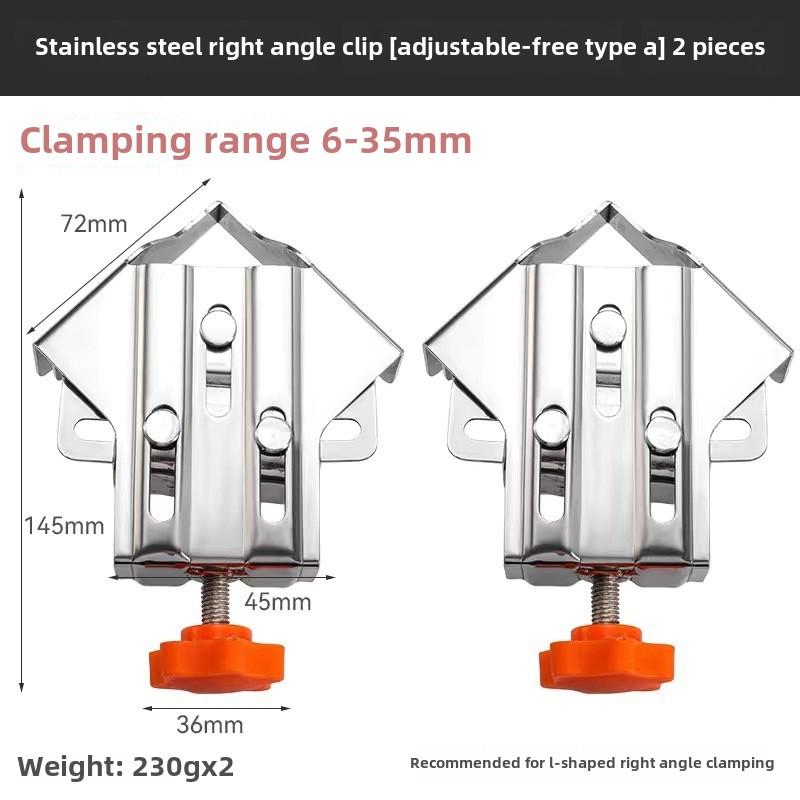 

Угловые зажимы, угловой зажим 90 градусов, столярные зажимы для рамок картин, прочные торцевые зажимы из нержавеющей стали с быстрым освобождением Closed mouth type A 2 pack