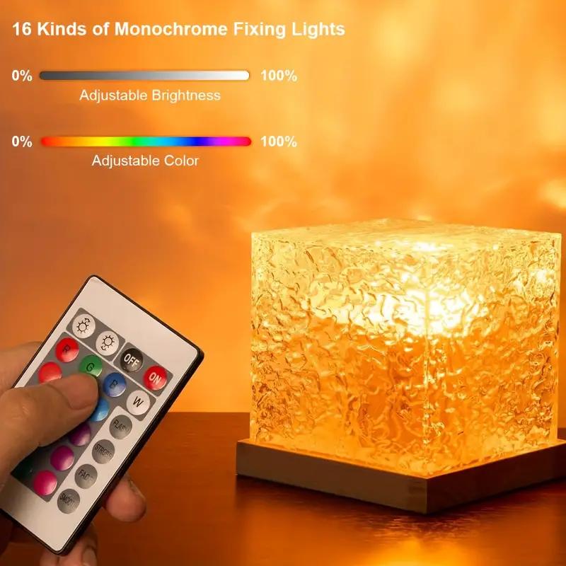 

1 шт. пульт дистанционного управления квадратная водная рябь атмосфера лампа ночник подарок на день рождения идеально подходит для гостиной и спальни декор