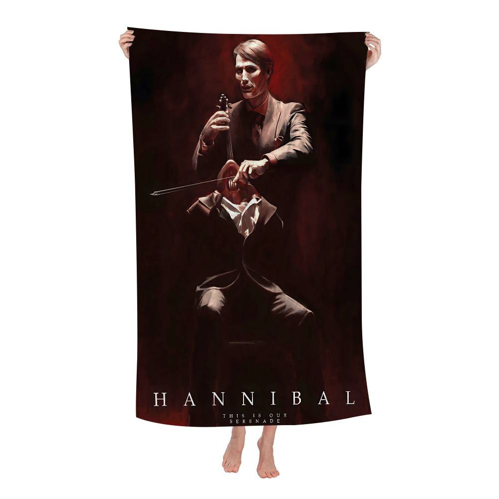 Horror TV H-hannibalS Microfiber Blanket Quick Drying Beach Towels Oversized Printing Super Absorbent Pool Towel Blanket