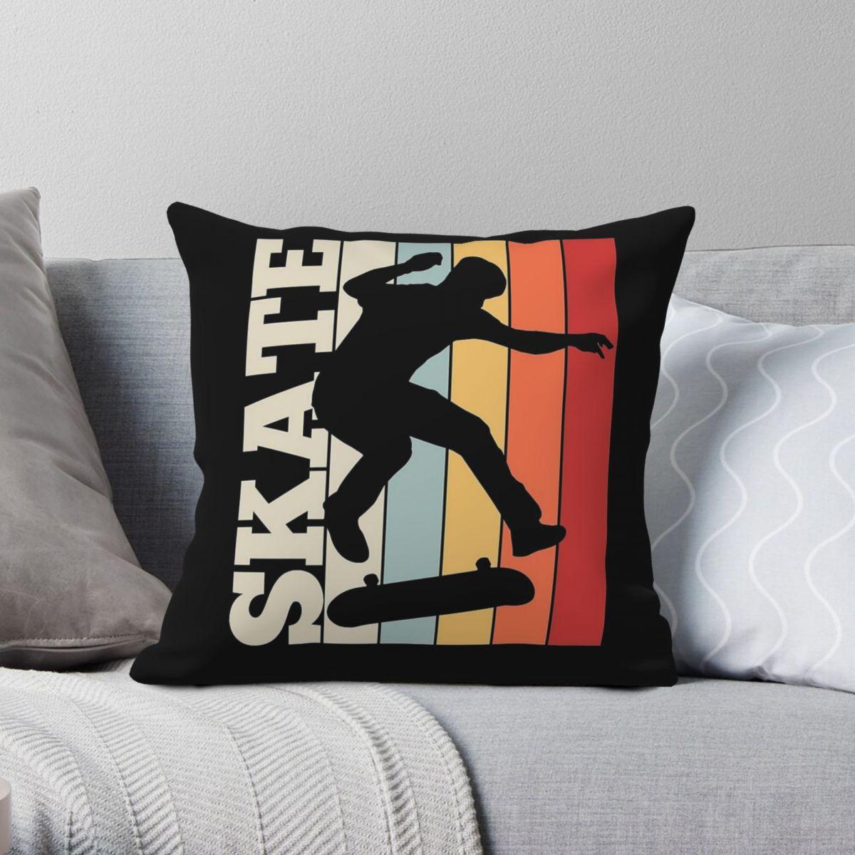 Green Harvest Unisex Skate Skateboard Skateboarding Pillowcase Polyester Linen Velvet Creative Decorative Throw Pillow Case Sofa Seater Cushion Cover